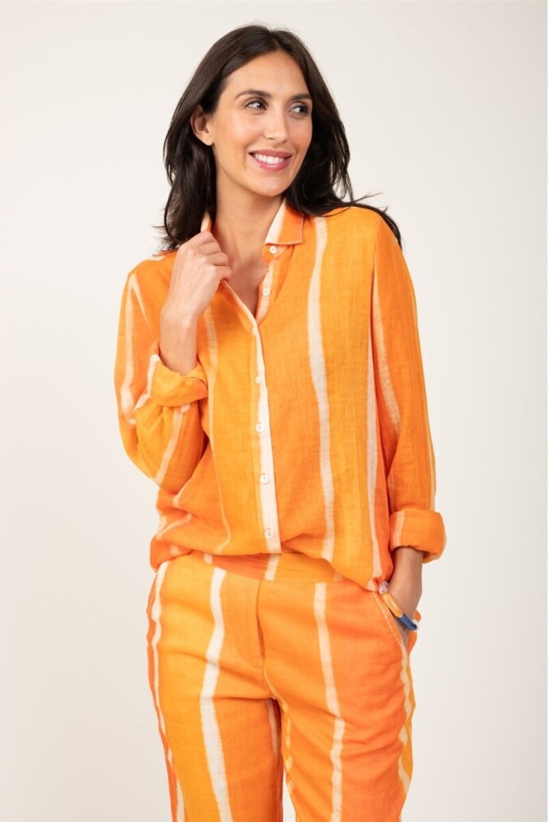 CAMISA MANGA LARGA NUANCES COLOR NARANJA 2